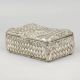 Handcrafted White Metal Jewelry Box Velvet Lined Storage Case